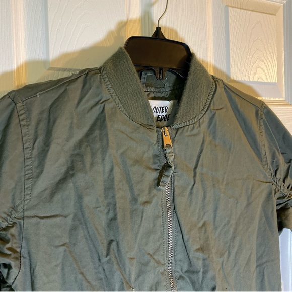 Outer Edge Women L LARGE Jacket Full Zip Pockets Distressed Lightweight Adult - Picture 4 of 11